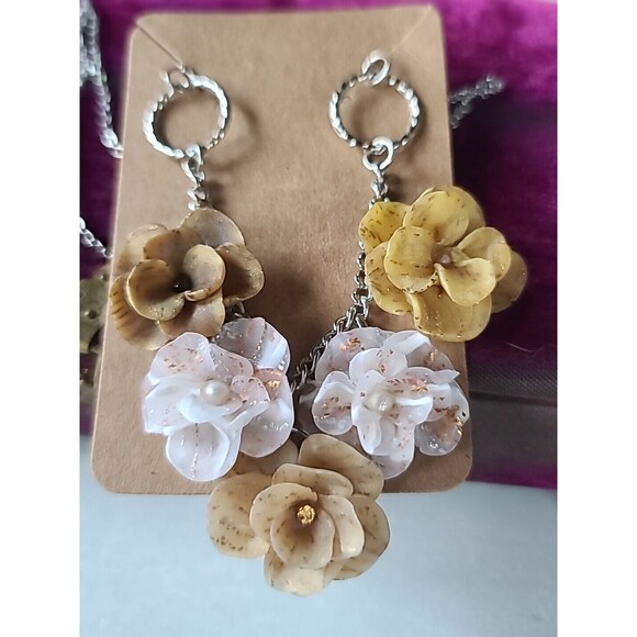 Multicolored Floral Polymer Clay Jewelry Set, NEW - Picture 3 of 10